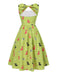 [Prévente] Robe sans manches à imprimé chien vert des années 1950