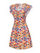 [Prévente] Robe col cravate à imprimés hexagonaux multicolores des années 1960