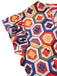 [Prévente] Robe col cravate à imprimés hexagonaux multicolores des années 1960