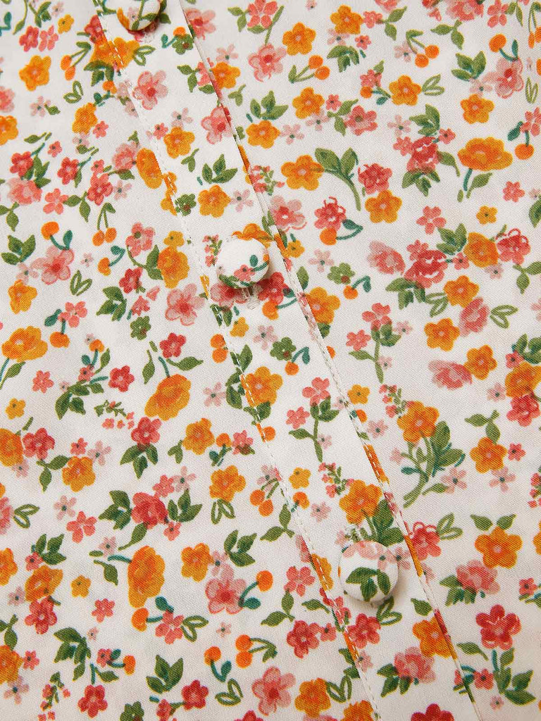 [Prévente] Jupe à boutons floraux multicolores des années 1950