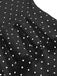 Robe crayon à pois et volants dos nu des années 1960
