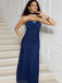 Robe bandeau bleue en maille à pierres précieuses années 1930 avec foulard