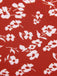 Robe rouge col V à petites fleurs des années 1940