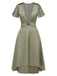 Robe en satin torsadé col V profond des années 1940