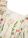 [Prévente] [Grande taille] Robe à manches volantées et broderie florale des années 1940