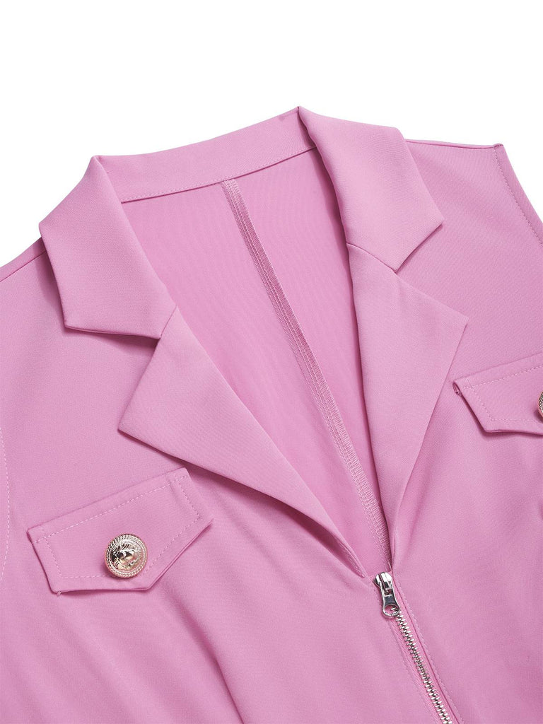 [Prévente] Combinaison rose à poches et col cranté des années 40