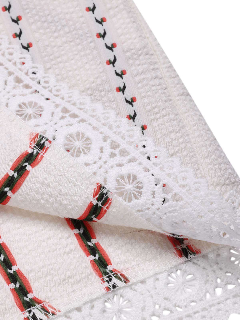 [Prévente] Combishort col V en dentelle florale couleur crème années 40
