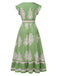 Robe bohémienne à col V motif tribal des années 1970