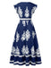 Robe bohémienne à col V motif tribal des années 1970