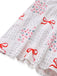 Combishort rose revers motif nœud et florale avec ceinture années 1950