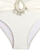 Ensemble de bikini marron décoration de coquillages colorblock années 1940