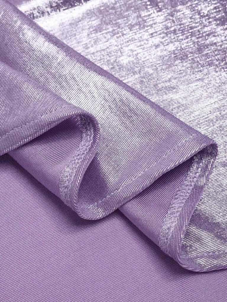 [Prévente] Robe lavande col bénitier à haute luminosité nacrée des années 1960