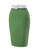 [Prévente] Jupe crayon verte unie avec ceinture années 1960