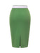 [Prévente] Jupe crayon verte unie avec ceinture années 1960