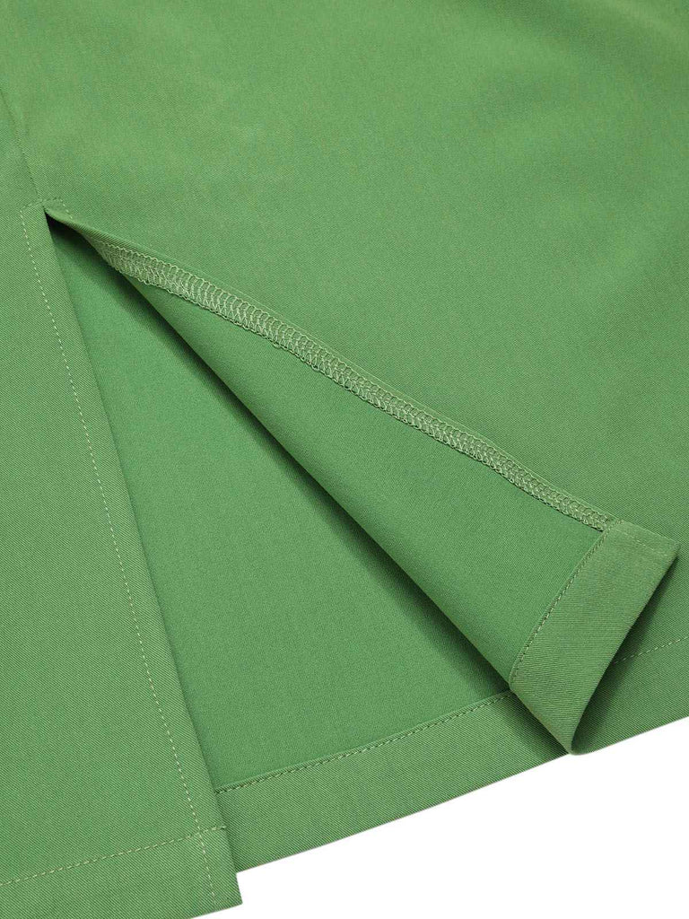 [Prévente] Jupe crayon verte unie avec ceinture années 1960