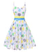 [Pré-vente] Robe multicolore froncée à pois contrastés des années 1950
