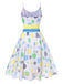 [Pré-vente] Robe multicolore froncée à pois contrastés des années 1950