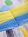 [Pré-vente] Robe multicolore froncée à pois contrastés des années 1950