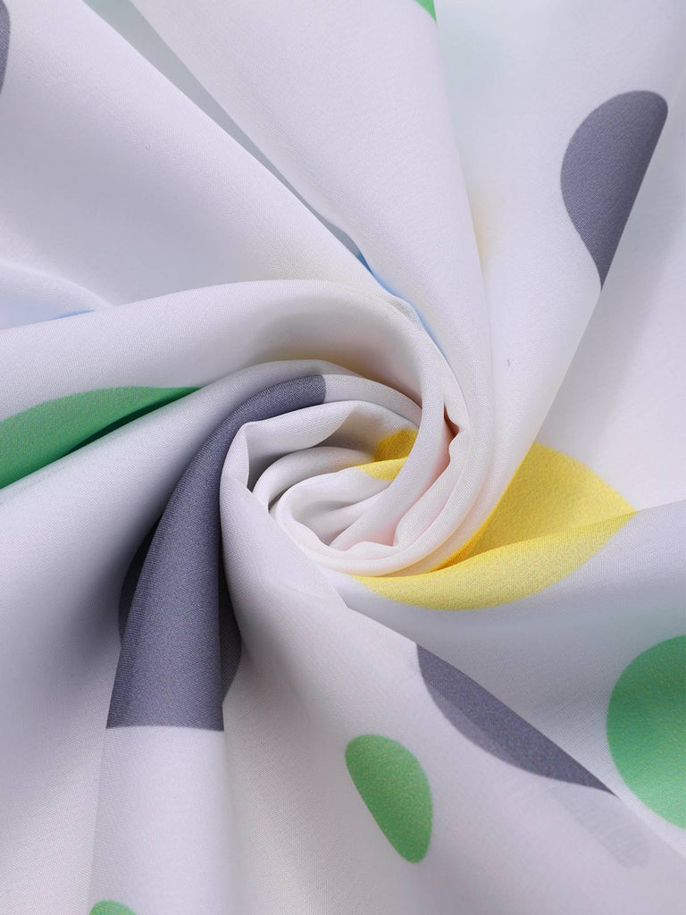 [Pré-vente] Robe multicolore froncée à pois contrastés des années 1950