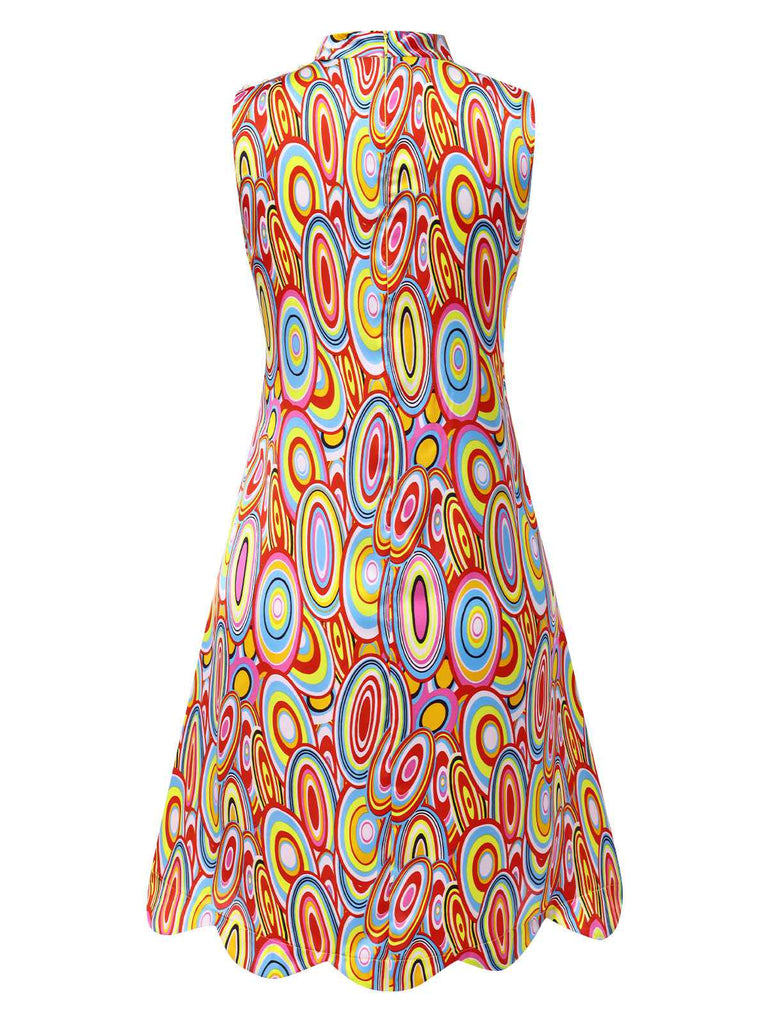 [Prévente] Robe trapèze sans manches multicolore style Pop Art des années 1960