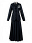 Ensemble de costumes d'uniforme rayé de l'Académie du Wednesday des années 1940