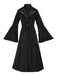 Manteau noire gothique en dentelle à manches cloche années 1950