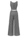 [Prévente] 2PCS haut et pantalon carreaux vichy en coton noir des années 1950
