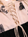 [Prévente] Robe en maille papillon corset à lacets beige et noire années 1950