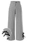[Prévente] Pantalon droit gris à carreaux vichy et nœud fendu des années 1950