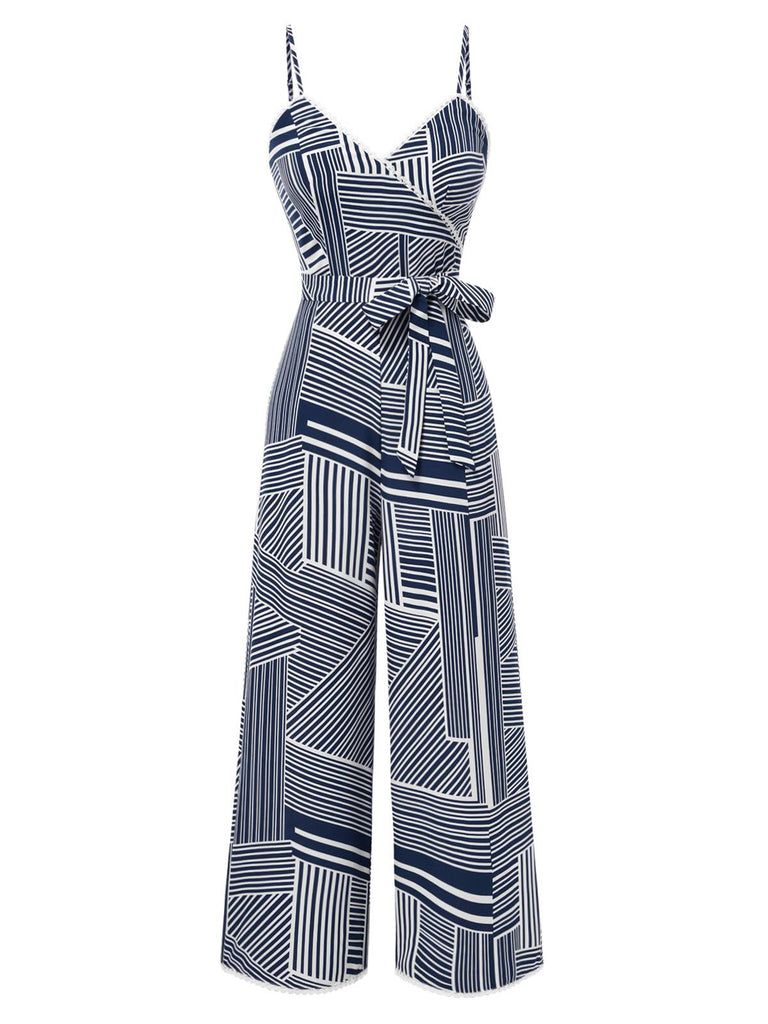 [Prévente] Combinaison à bretelles géométrique irrégulière bleu gris années 1930