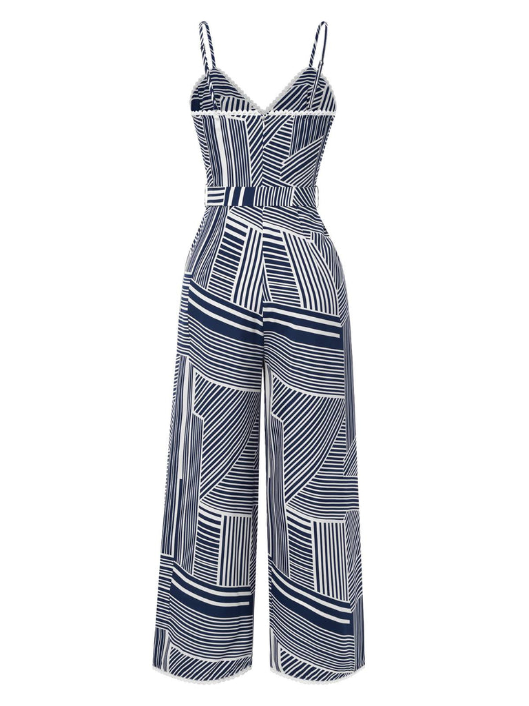 [Prévente] Combinaison à bretelles géométrique irrégulière bleu gris années 1930