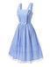 [Prévente] Robe bleue en coton à carreaux et dentelle années 1950