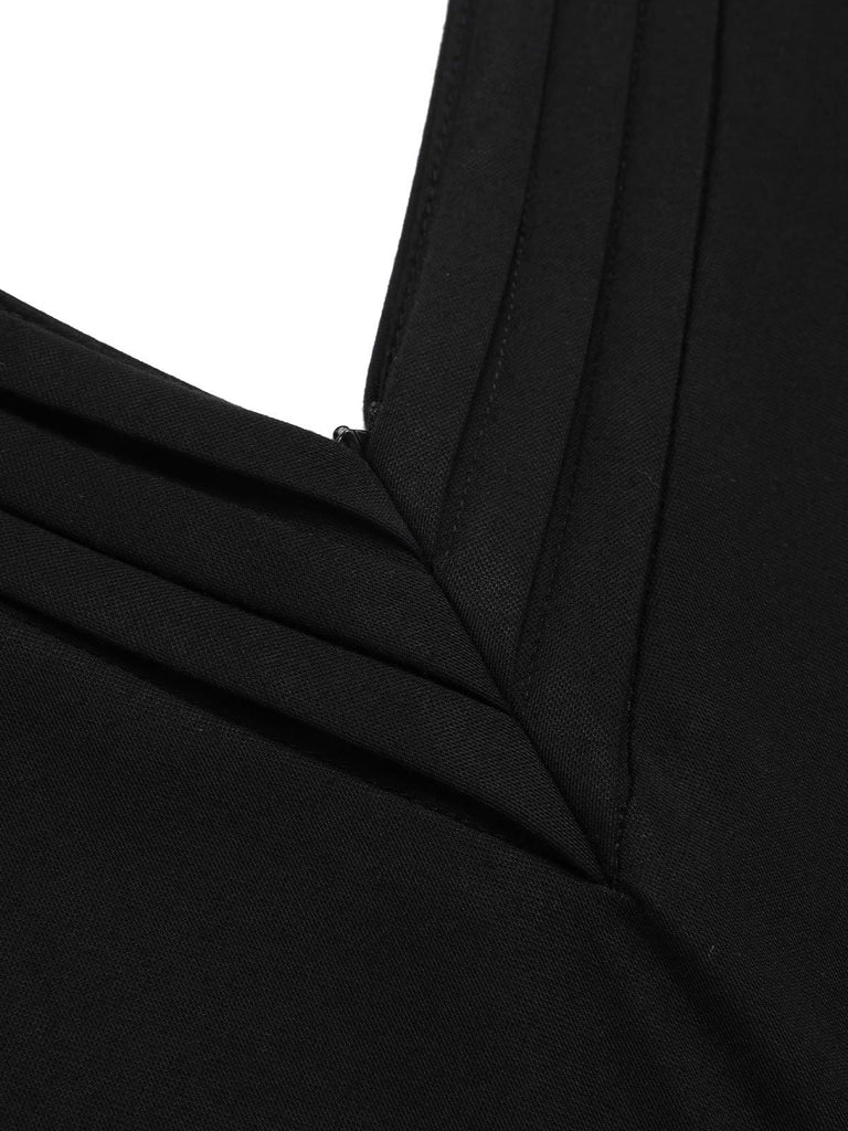 [Prévente] Robe patchwork en maille brodée noire et blanche années 1950
