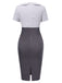 [Prévente] Robe moulante Col Claudine pois grise boutonnée des années 1960