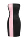 [Prévente] Robe moulante bandeau colorblock noire et rose des années 1960