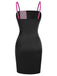 [Prévente] Robe moulante bandeau colorblock noire et rose des années 1960