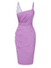 [Prévente] Robe moulante violette en coton à paillettes fronces années 1960