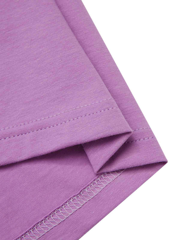 [Prévente] Robe moulante violette en coton à paillettes fronces années 1960