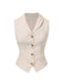 [Prévente] 2PCS Gilet col châle couleur crème et jupe plissée années 1950