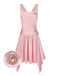 [Prévente] Robe rose satin col carré et nœud années 1920