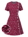 [Prévente] Robe rouge coton à col incliné géométrique années 1960