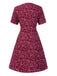 [Prévente] Robe rouge coton à col incliné géométrique années 1960