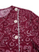 [Prévente] Robe rouge coton à col incliné géométrique années 1960