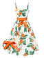 [Prévente] Robe orange à bretelles et nœud à la taille années 1950