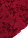 Robe en maille fleurie col v rouge vin des années 1930