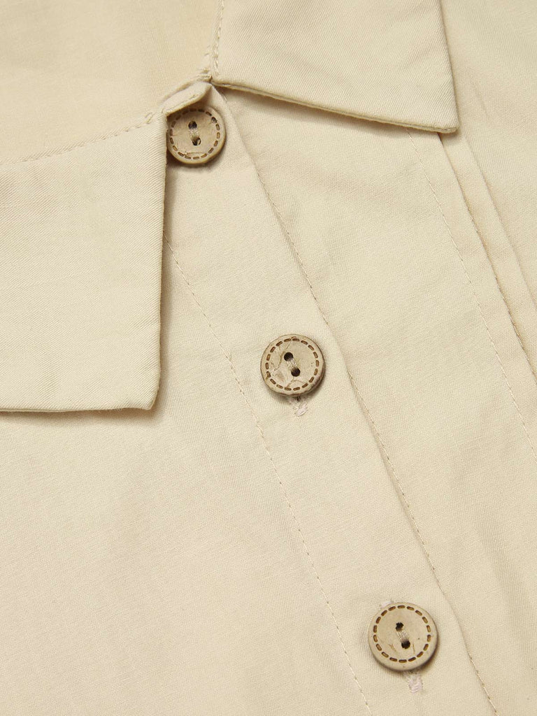 [Prévente] Ensemble chemisier coton et pantalon bretelles années 1930