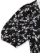 Robe noire à fleurs manches bouffantes à col en V années 1940