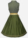 [Prévente] 2PCS robe verte à motifs florauxet tablier brodé années 1950
