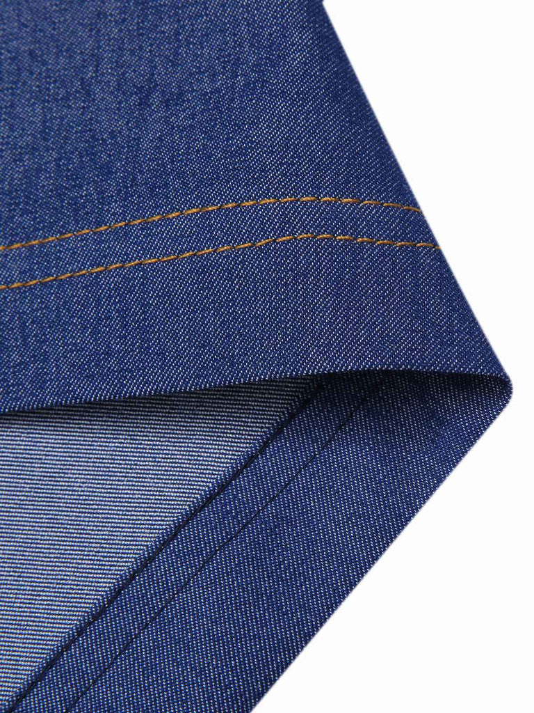 [Prévente] Robe bleue en jean à col bateau années 60
