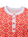 [Prévente] Robe orange imprimé fleurs contrastées boutonnée années 1960